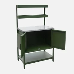 Modulo cucina da esterno in acciaio con 2 ripiani sospesi e 2 ante, 80cm