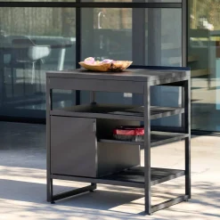 Modulo cucina da esterno in acciaio con 1 anta e 3 ripiani, 80cm