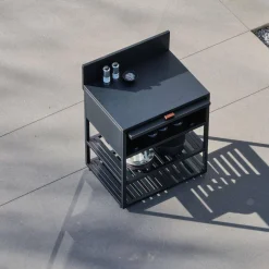 Modulo cucina da esterno in acciaio con 1 anta e 2 ripiani, 80cm