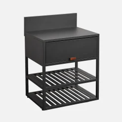 Modulo cucina da esterno in acciaio con 1 anta e 2 ripiani, 80cm