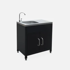 Modulo cucina da esterno in acciaio con lavello, 80cm