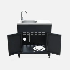 Modulo cucina da esterno in acciaio con lavello, 80cm