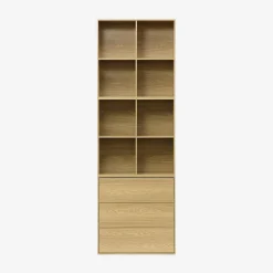 Modulo di stoccaggio decorativo in legno 3 cassetti