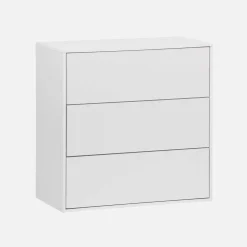Modulo di stoccaggio decorativo in legno 3 cassetti