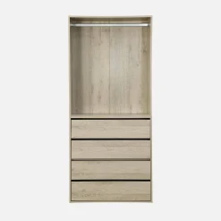 Modulo guardaroba con 4 cassetti e 1 spazio appendiabiti