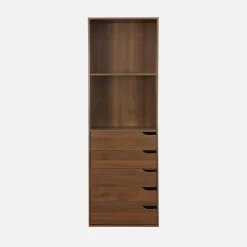 Modulo guardaroba decorazione legno 5 cassetti 2 ripiani