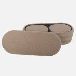 Panca contenitore con 2 pouf contenitori bouclé