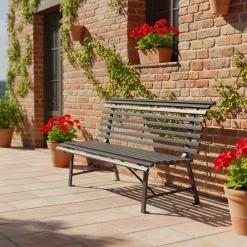 Panca da giardino in acciaio, 2 posti