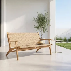 Panca da giardino in legno di acacia, 2 posti