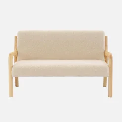 Panca per bambini scandinava in tessuto bouclé, 2 posti
