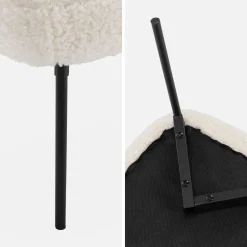 Panca tessuto bouclé e gambe in metallo