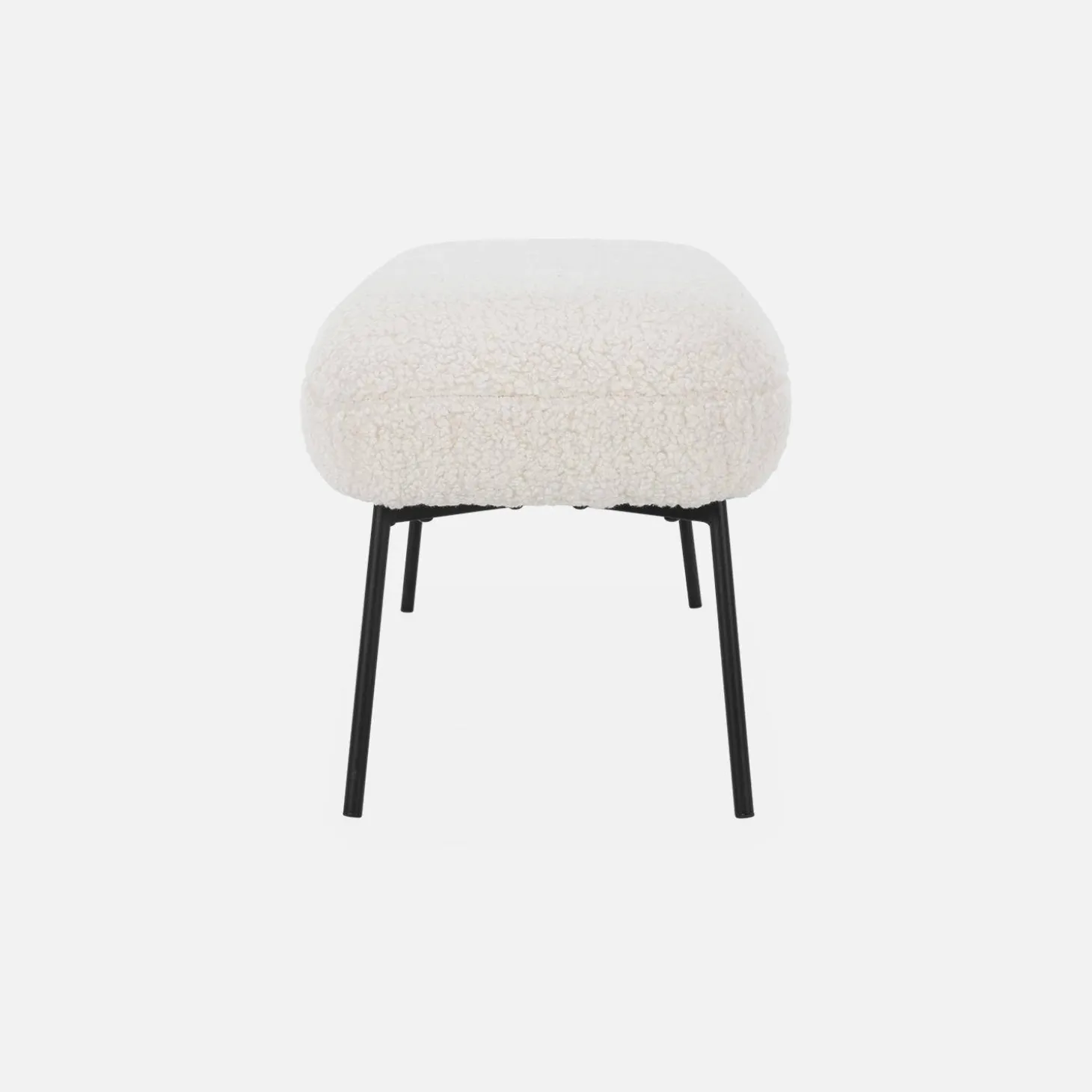 Panca tessuto bouclé e gambe in metallo