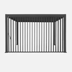 Pannello verticale a lamelle orientabili 4m per pergola bioclimatica in alluminio 4x3m Triomphe