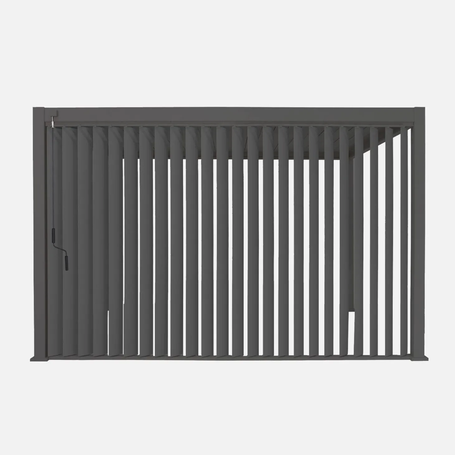 Pannello verticale a lamelle orientabili 4m per pergola bioclimatica in alluminio 4x3m Triomphe