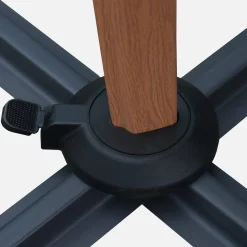 Parasol decentrato palo effetto legno, 3x3m quadrado