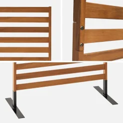 Paravento pieghevole in legno, 80x170x40cm