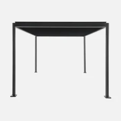 Pergola bioclimatica 3x3m con piedini arrotondati in alluminio e acciaio e lamelle orientabili