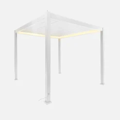 Pergola bioclimatica 3x3m elettrica in alluminio con illuminazione LED