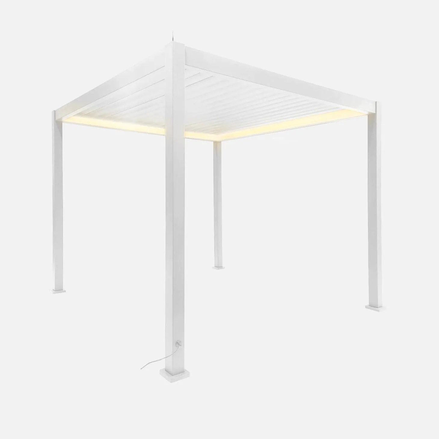 Pergola bioclimatica 3x3m elettrica in alluminio con illuminazione LED