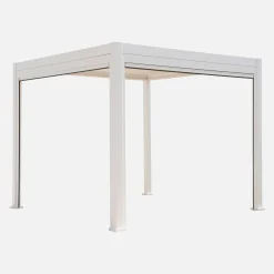 Pergola bioclimatica 3x3m in alluminio V2 + 2 tende da 3m