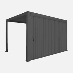 Pergola bioclimatica 3x4m in alluminio + pannello verticale 4m