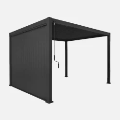 Pergola bioclimatica 3x4m in alluminio  + pannello verticale 3m