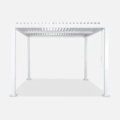 Pergola bioclimatica 3x3m in alluminio e acciaio, lamelle orientabili