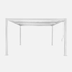 Pergola bioclimatica 3.6x3.6m in alluminio e acciaio con lamelle orientabili