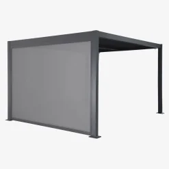 Pergola bioclimatica 3x3m in alluminio e acciaio + tenda 3m