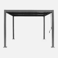Pergola bioclimatica 3x3m in alluminio e acciaio, lamelle orientabili