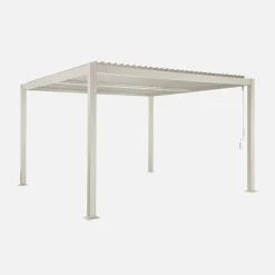 Pergola bioclimatica 3.6x3.6m in alluminio e acciaio con lamelle orientabili