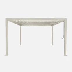 Pergola bioclimatica 3.6x3.6m in alluminio e acciaio con lamelle orientabili