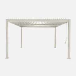 Pergola bioclimatica 3.6x3.6m in alluminio e acciaio con lamelle orientabili