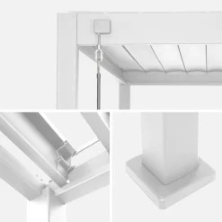 Pergola bioclimatica 3x4m in alluminio + 1 persiana 1m + 1 persiana 1.3m