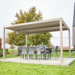 Pergola bioclimatica 3x4m in alluminio e acciaio, lamelle orientabili