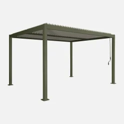 Pergola bioclimatica 3x4m in alluminio e acciaio, lamelle orientabili