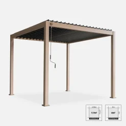 Pergola bioclimatica 3x3m in alluminio con lamelle orientabili