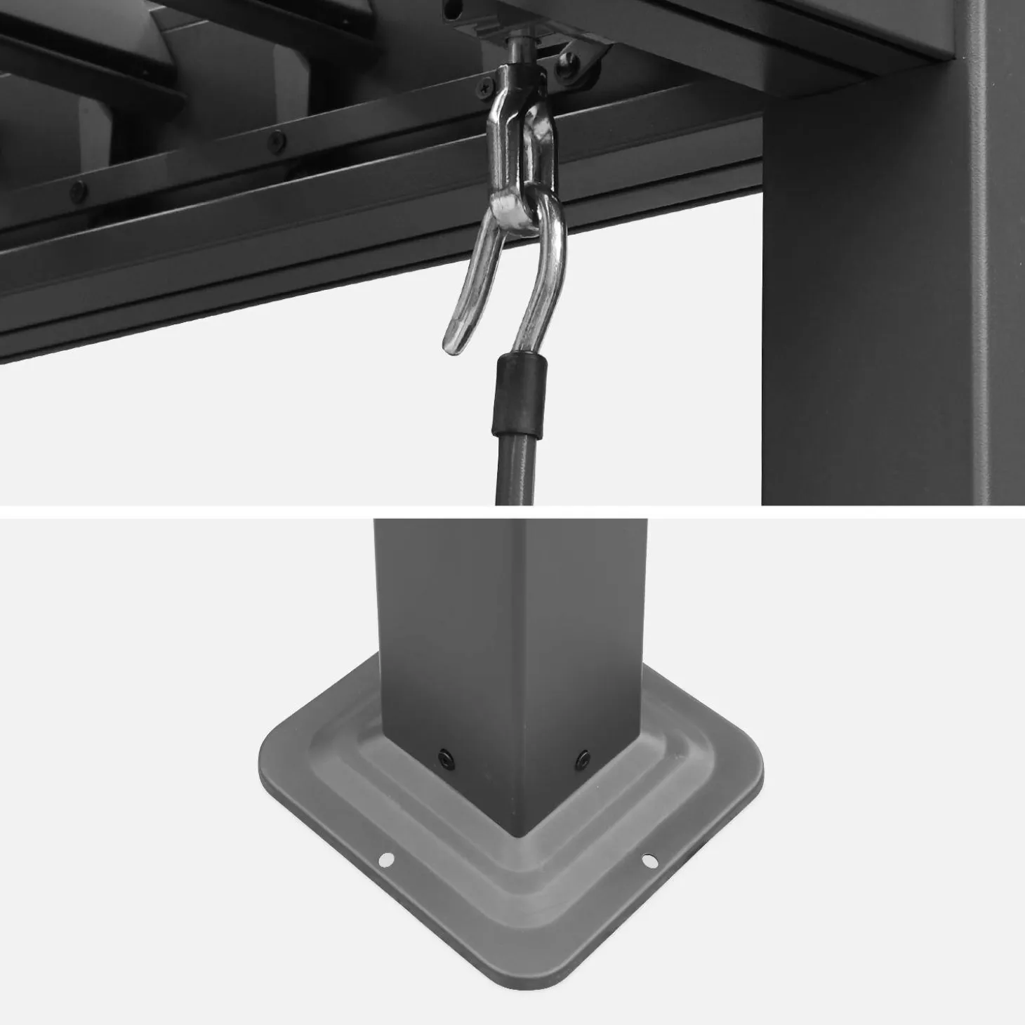 Pergola bioclimatica 3x4m in alluminio e acciaio + 3 persiane 1.3m con lamelle orientabili