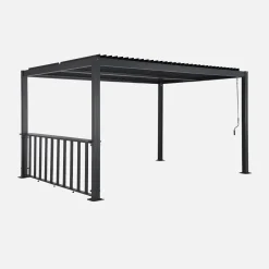 Pergola bioclimatica  3x4m in alluminio e acciaio + bar 3m
