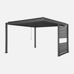Pergola bioclimatica 3,5x3,5m in alluminio con lamelle orientabili + persiana