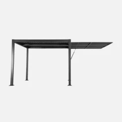 Pergola bioclimatica 3x3m in alluminio e acciaio  + tenda 3m