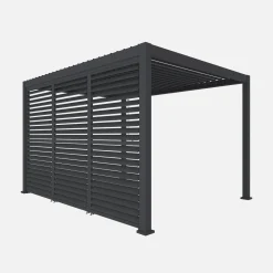 Pergola bioclimatica 3x4m in alluminio  + 3 persiane 1.3m a lamelle orientabili