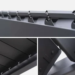 Pergola bioclimatica 3x3m in alluminio con lamelle orientabili V2 + 3 persiane