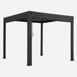 Pergola bioclimatica 3x3m in alluminio V2 + 2 tende da 3m