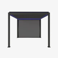 Pergola bioclimatica 3x4m motorizzata in alluminio LED + 1 tenda 3m