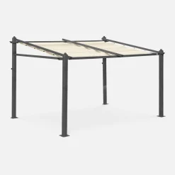 Pergola 3x4m in alluminio con copertura scorrevole