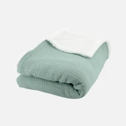 Plaid Sherpa e mussola di cotone , 170cm
