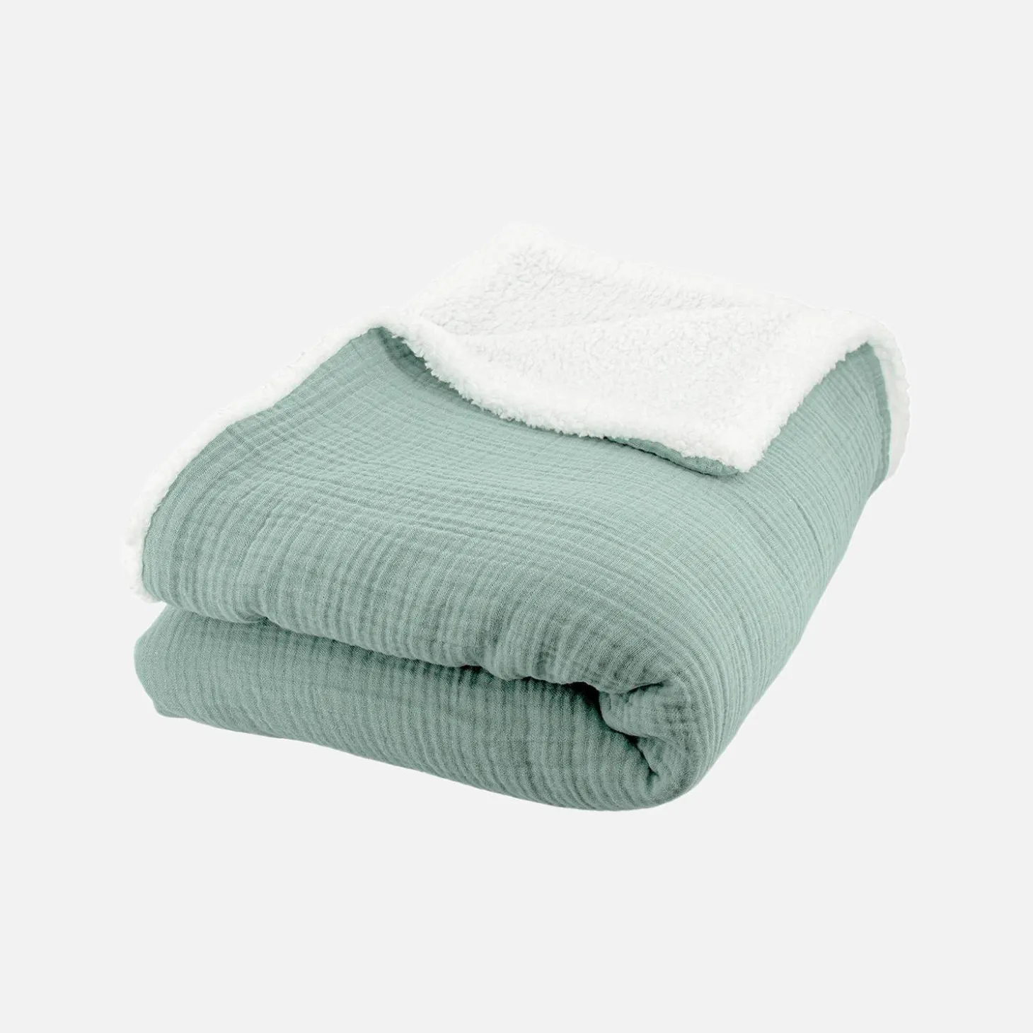 Plaid Sherpa e mussola di cotone , 170cm