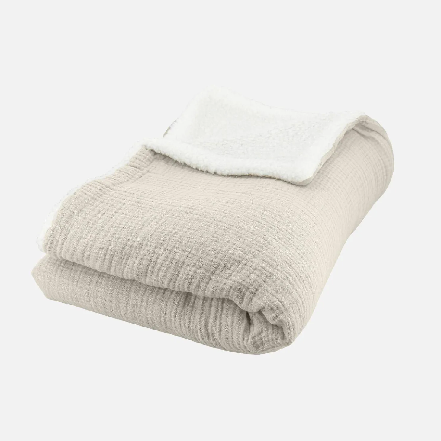 Plaid Sherpa e mussola di cotone , 170cm