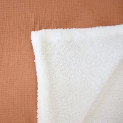 Plaid Sherpa e mussola di cotone , 170cm